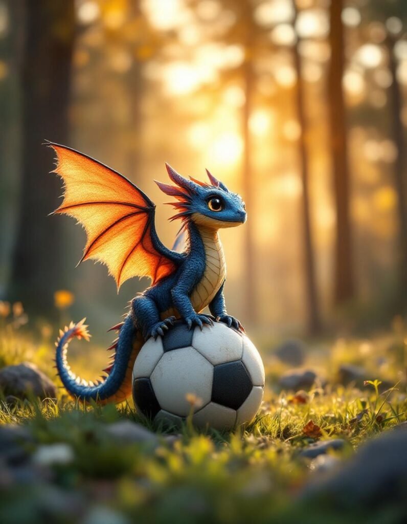 Prompt poster dragon futbolista