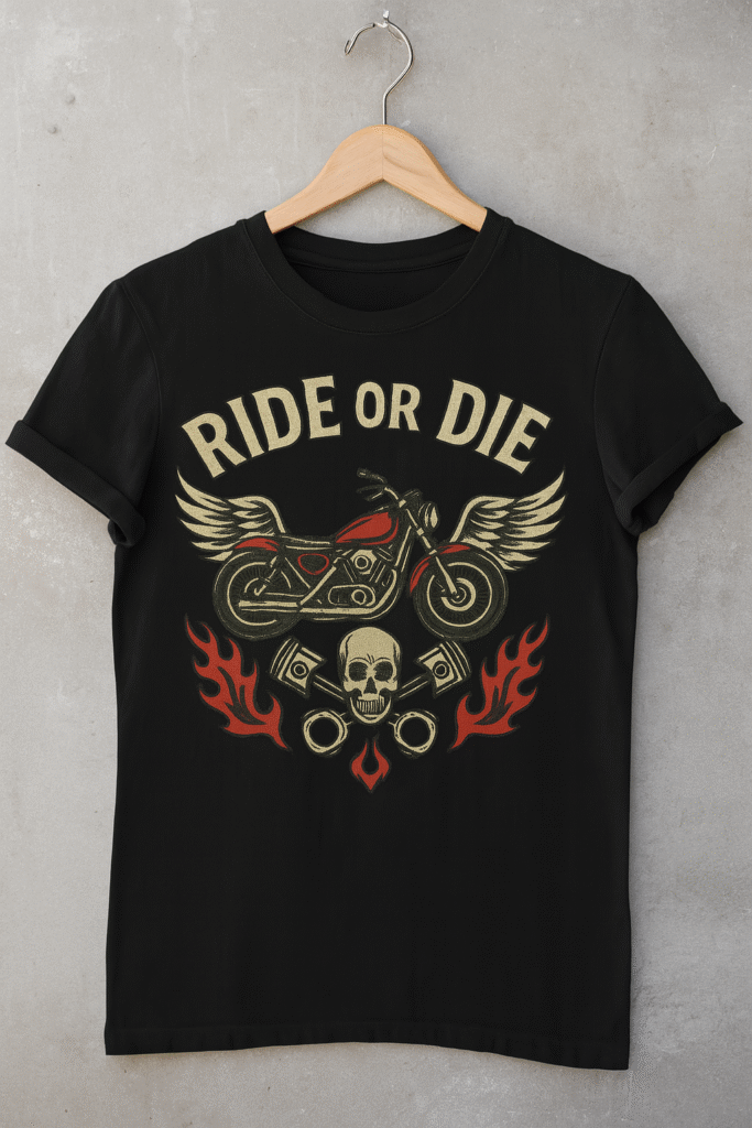 Prompt mockup camiseta moto vintage