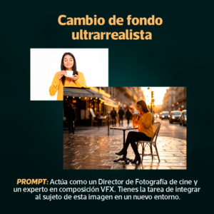 Prompt para cambiar el fondo de una foto