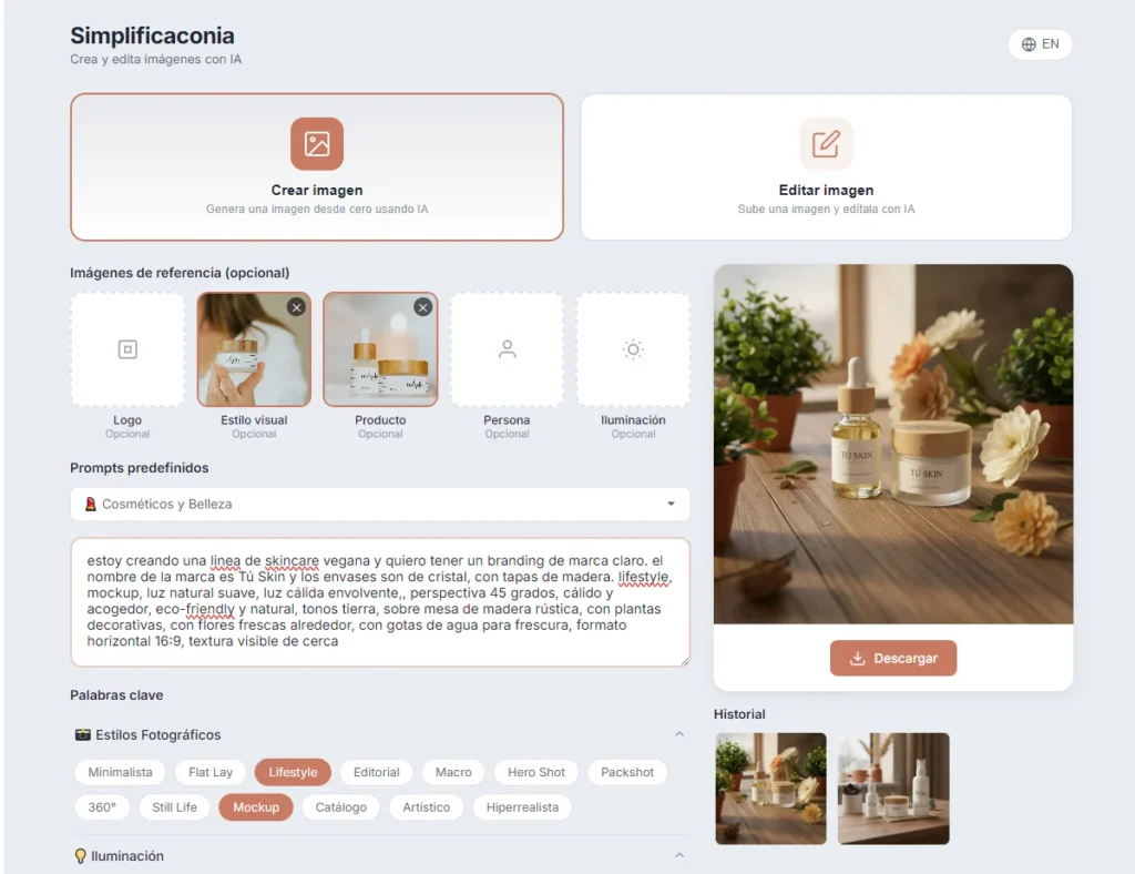 Nuestro editor de fotos con IA