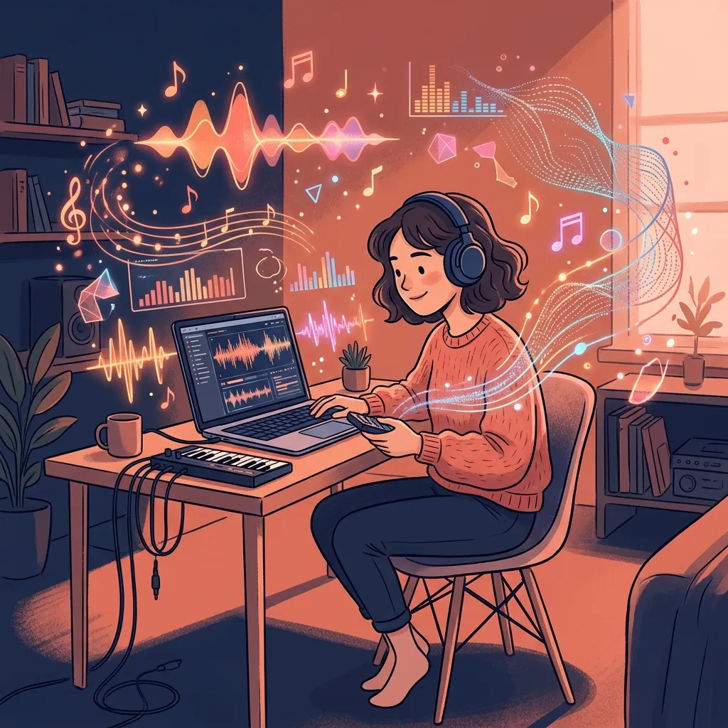 Persona usando IA para crear música con Suno