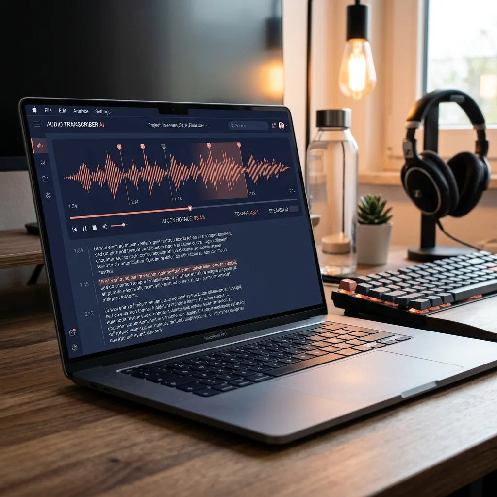 interfaz de usuario de una herramienta de transcripcion de voz con inteligencia artificial