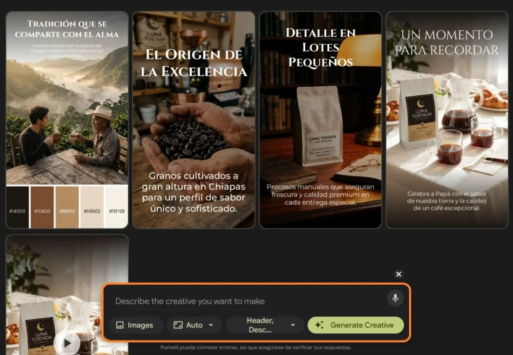 campaña de branding con pomelli, historias