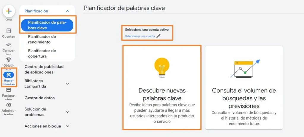 usar el planificador de palabras de Google para hacer seo con claude