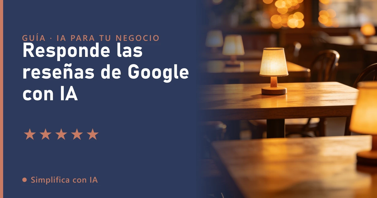 Responder reseñas de Google con IA en un restaurante