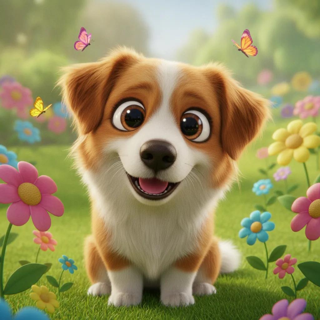 Mascota convertida en personaje de película de animación 3D estilo Pixar con IA
