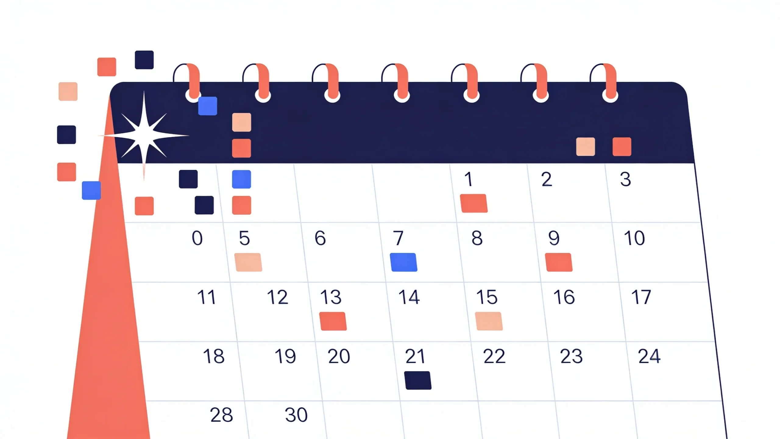 Icono conceptual de un calendario organizando tareas automaticamente con inteligencia artificial