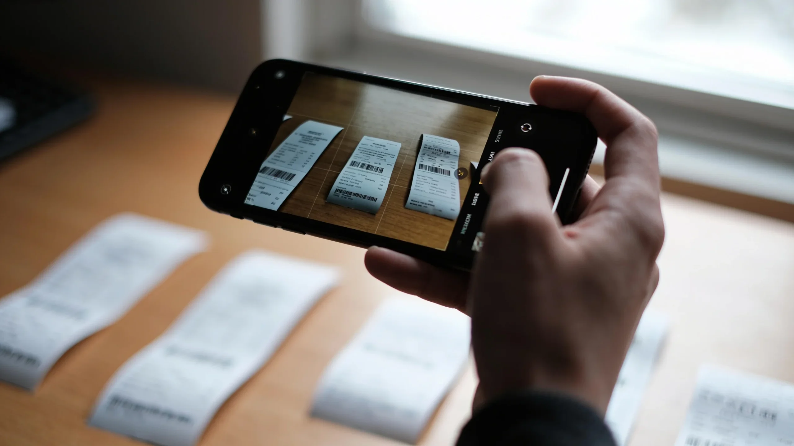 Fotografiando un ticket de papel con el movil para extraer los datos con IA