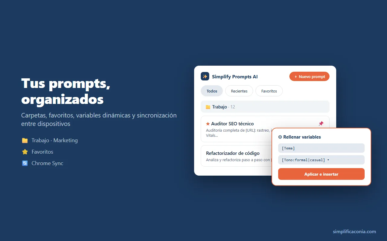 guardar promts de chatgpt en simplify prompts ai