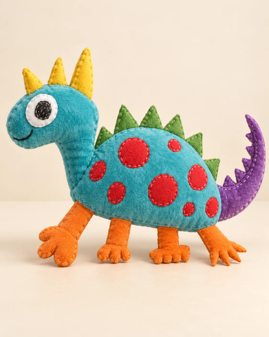 Peluche artesanal inspirado en un dibujo infantil creado con IA