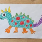 Dibujo infantil de tortuga dragón para convertir dibujos de niños en imágenes con IA