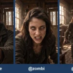 Las tres referencias del vídeo de la cabaña con su nombre: @hombre, @zombi y @cabana