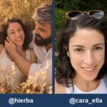 Las cuatro referencias del vídeo del campo con su nombre: @abrazo, @hierba, @cara_ella y @cara_el