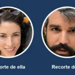 Recortes de la cara de ella y de la cara de él, en dos círculos, que se adjuntan junto a los selfies