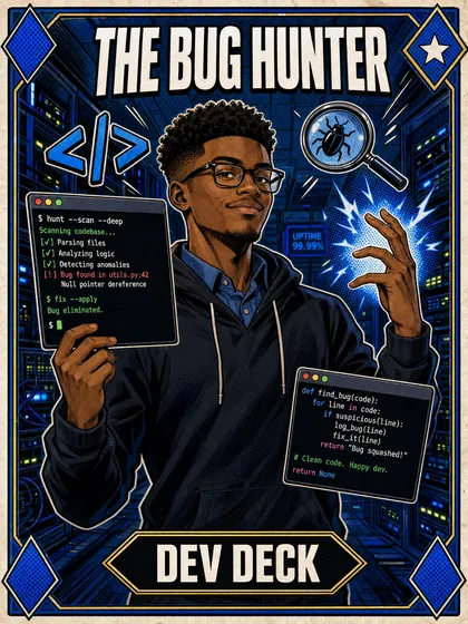 Carta Cazador de Bugs, del Mazo Dev de Invokard